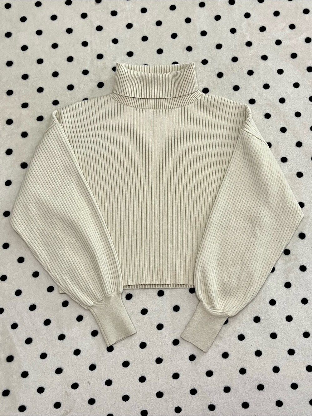 Good American Wide Rib Cropped Turtleneck Size XS